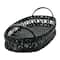 Hello Honey® 2.5ft. Black Hand-Woven Rattan Tray with Handles